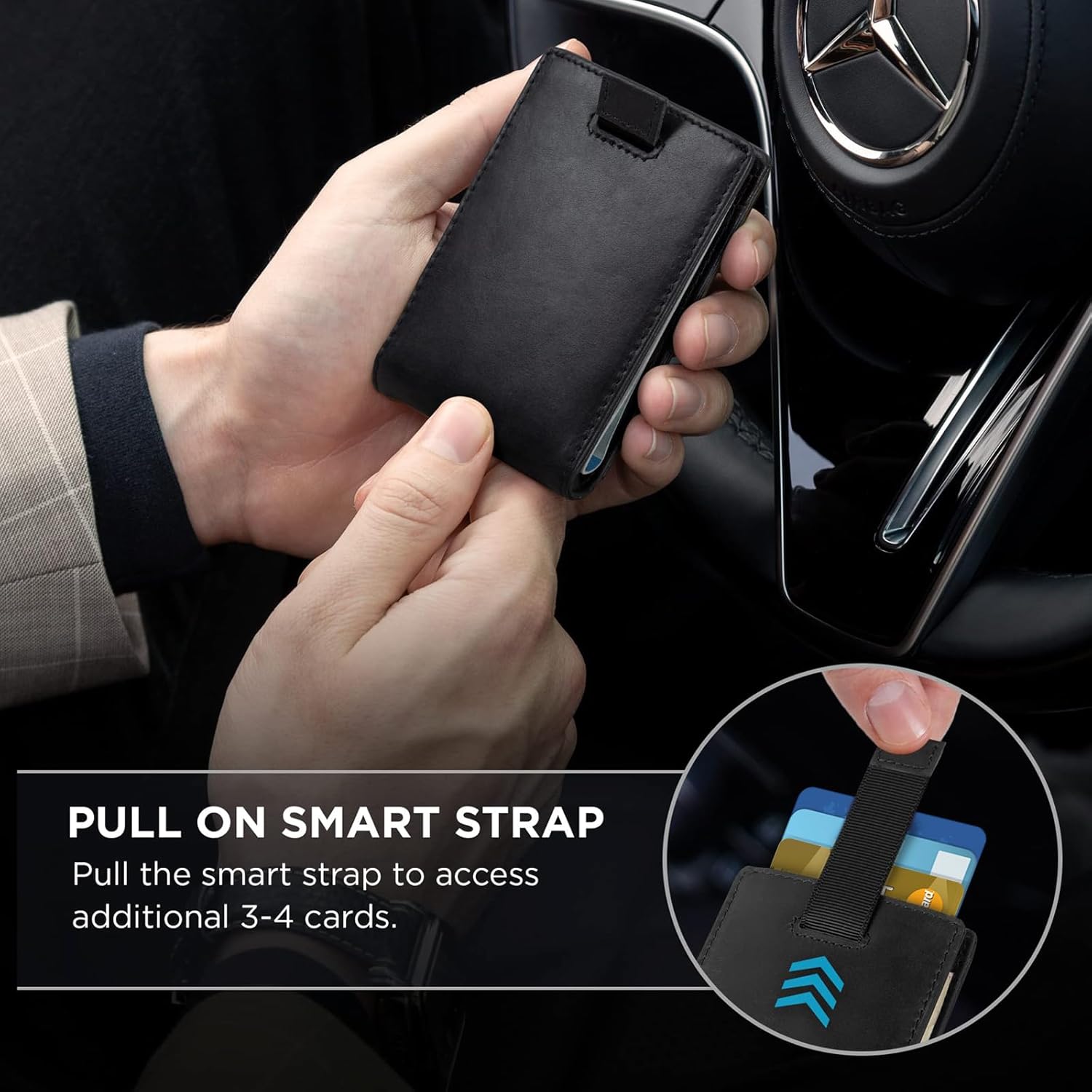 RFID Blocking Slim Bifold Leather Minimalist Front Pocket Wallets for Men with Money Clip Thin Mens Black - Image 4