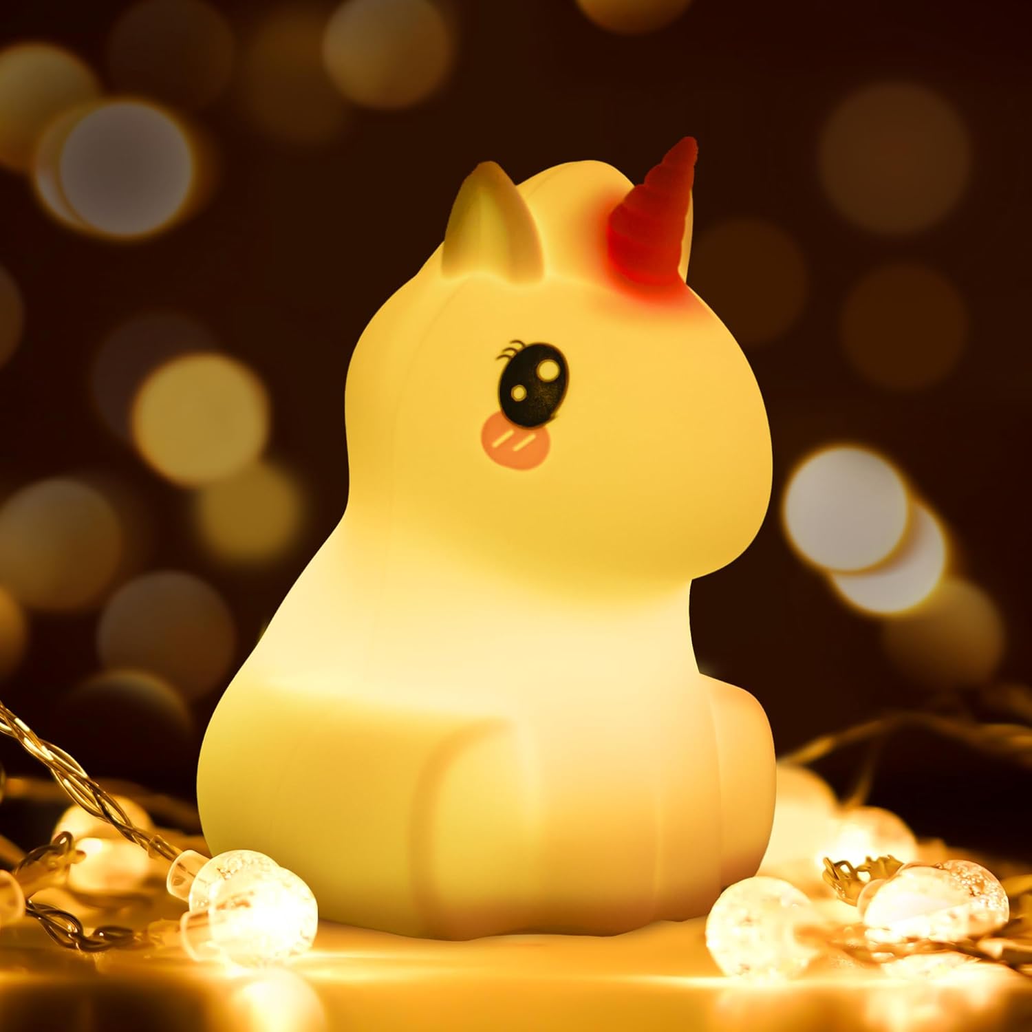 kidoo Unicorn LED Night Light glowing softly