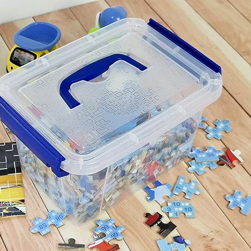 Miniatura 4 de Caja de almacenamiento transparente de 3 L, pequeñas cajas de plástico con cierre de almacenamiento, paquete de 6