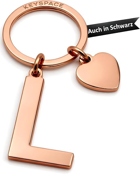 KEYSPACE Schlüsselanhänger Personalisiert, Edelstahl Buchstabe Geschenkbox - 1