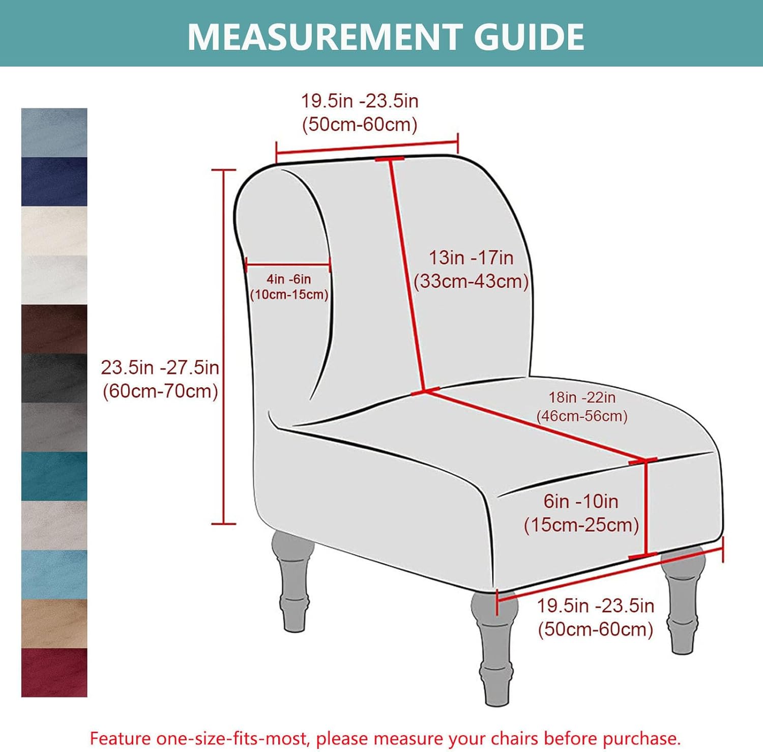 Armless Chair Covers Made of Velvet Fabric, Thickened Design, Non-Slip, Suitable for Living Rooms, Hotels and Other Places(Beige,2pcs)