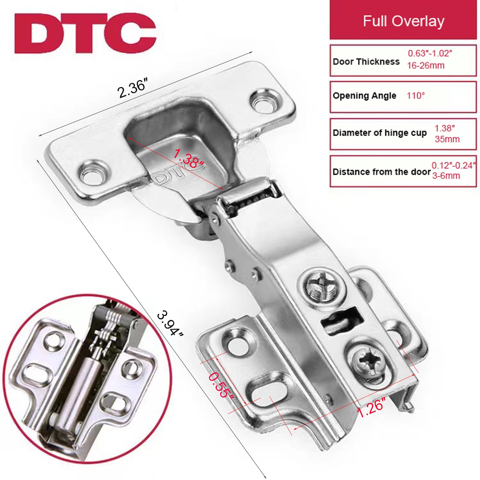 MONTERAL – 2 Bisagras Para Puertas De Cocina Con ángulo 90°, Cazoleta 35 Mm, Sistema Soft-Close Y Ajuste 3D, Incluye Tornillos