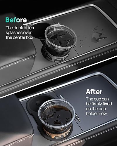 Miniatura 5 de HALOBLK Soporte para taza de consola central para Tesla Modelo 3 Modelo Y 2023, 2022, 2021, extraíble y lavable, silicona de grado alimenticio con