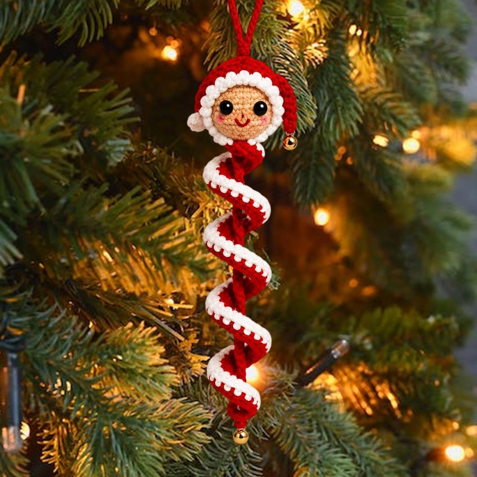 Kit de bricolaje de a.dorno en espirals de muñeco de nieve de ganchillo | Juego de manualidades colgantes de Navidad 3D, kits de manualidades hecho a mano de Navidad para principiantes