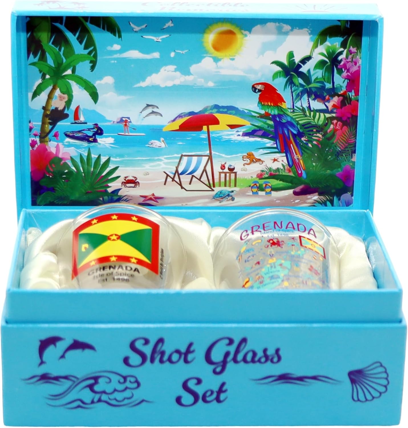 World By Shotglass Grenada Caribbean Boxed Shot Glass Set (Set of 2)