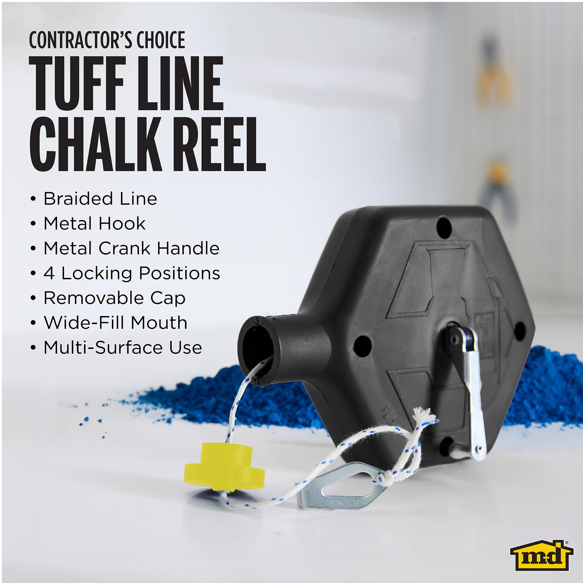 M-D Tuff Line Chalk Reel - 100ft, Black -4 M-D Tuff Line Chalk Reel - 100ft, Black -4