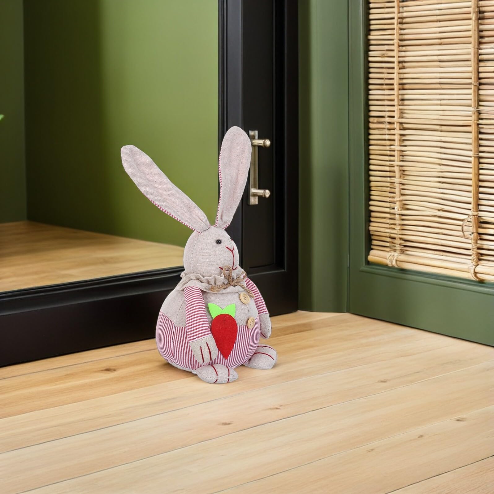 Witziger Türstopper Hase mit Stoßdämpfendem Schutz 32X15X13cm Beschwert Cartoon Motiv Türkeil fürs Schlafzimmer und Osterfest
