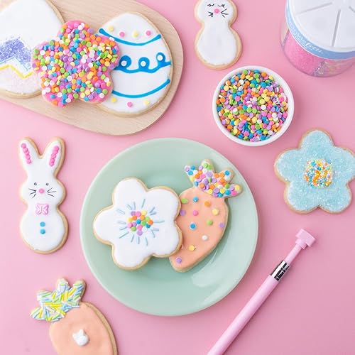 Miniatura 4 de Cookie Cutter Kingdom, Juego de 4 cortadores de galletas de Pascua, conejo, zanahoria, flor, huevo, cortadores de galletas de primavera, molde para