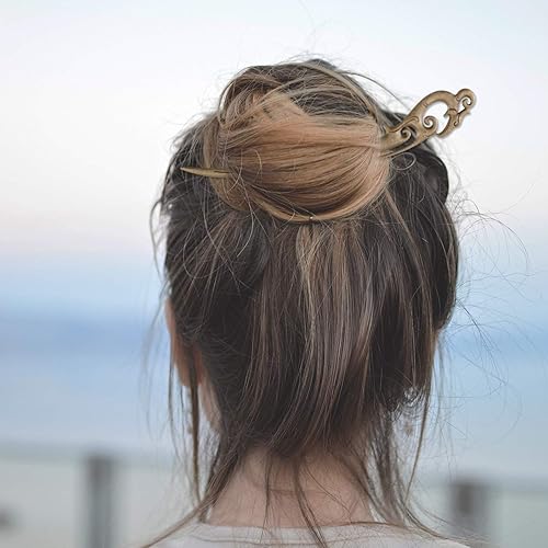 Miniatura 6 de Geyoga 20 palillos para el cabello, palillos chinos antiguos de bronce, accesorios decorativos antiguos para mujeres, 10 estilos