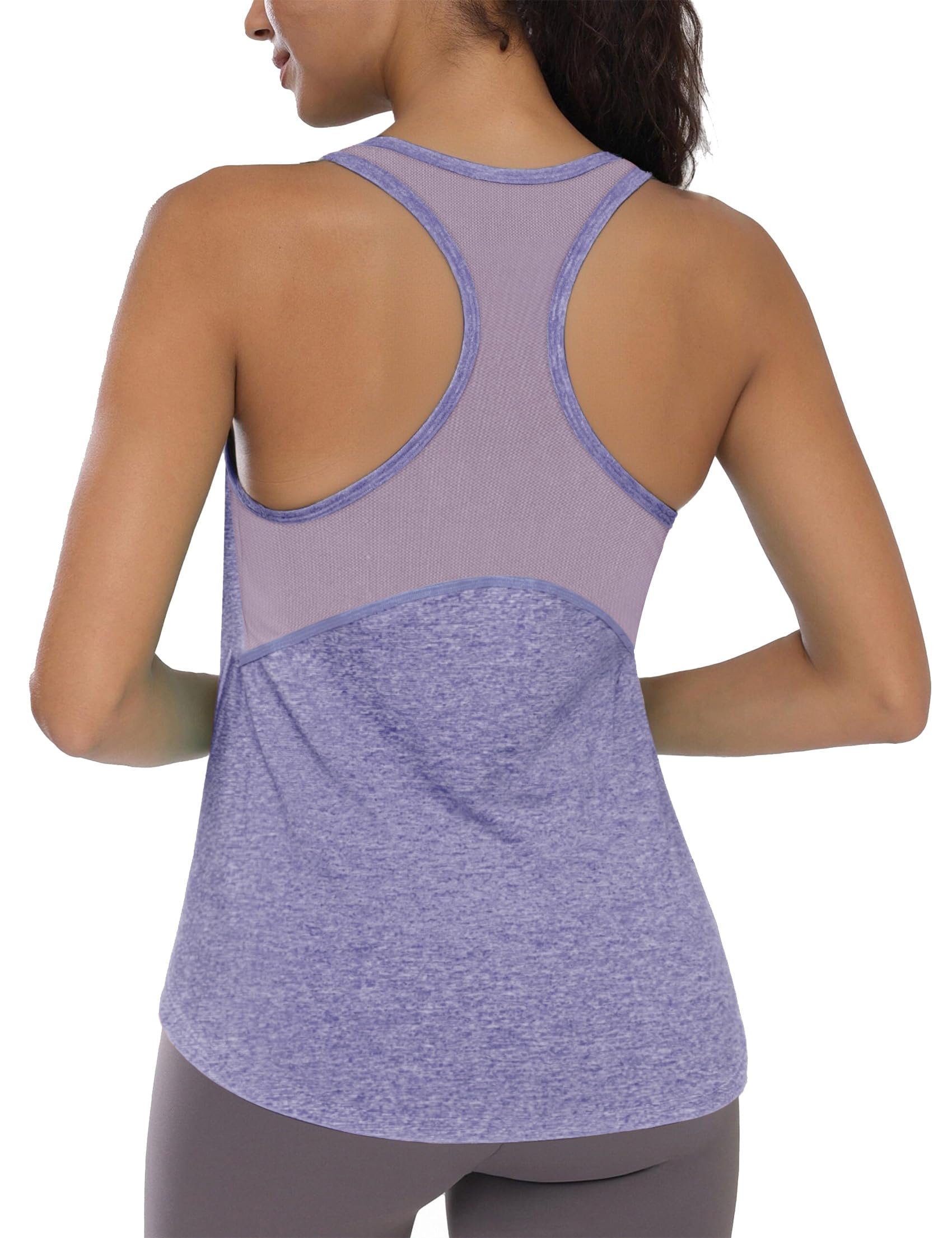 Camiseta Tirantes Mujer Deportiva Cuello Redondo Sin Mangas Ligera y Transpirable Racerback Yoga Tops para Gimnasio Correr S-XXL — view 18