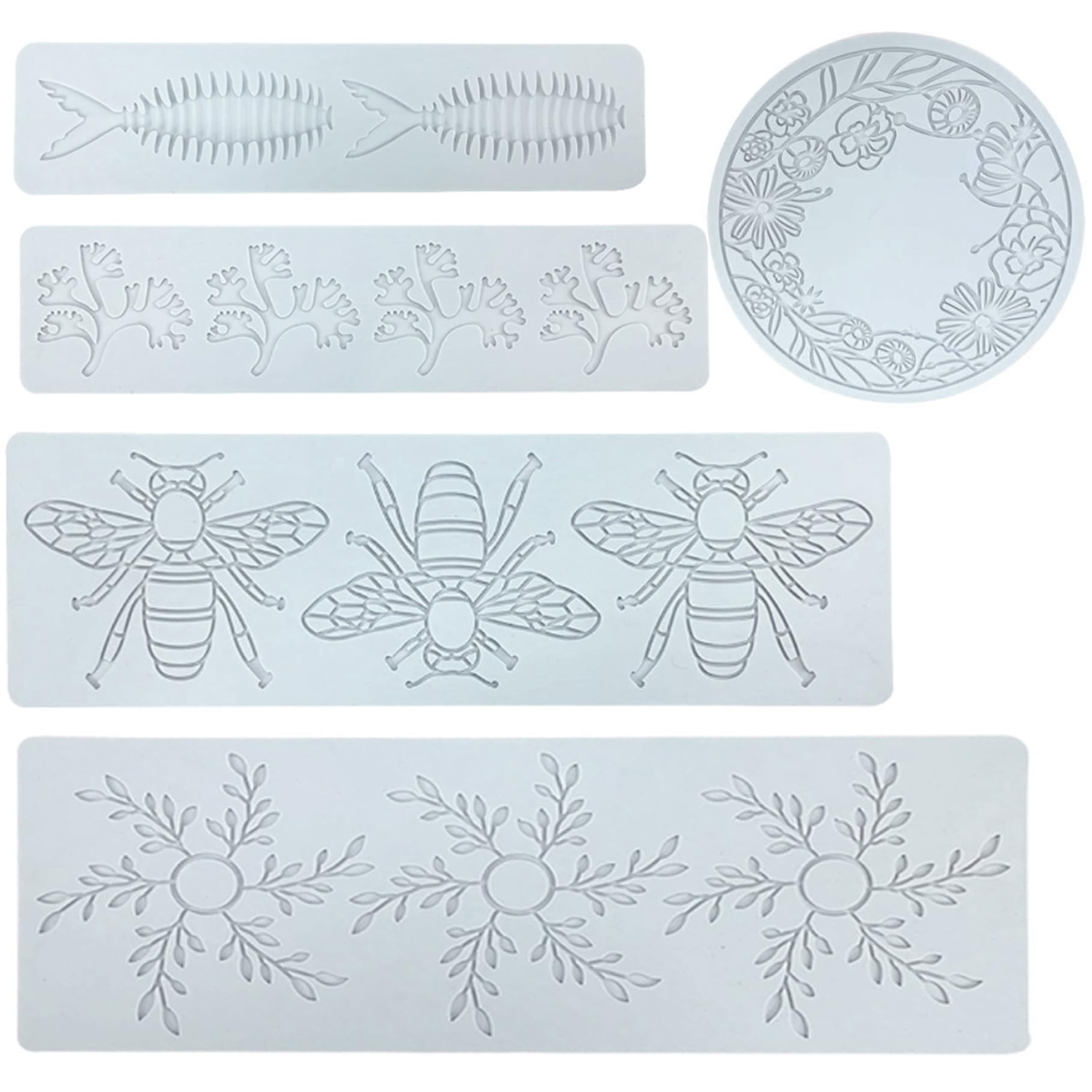 Moule à dentelle pour chocolat flexible en silicone réutilisable 55 motifs