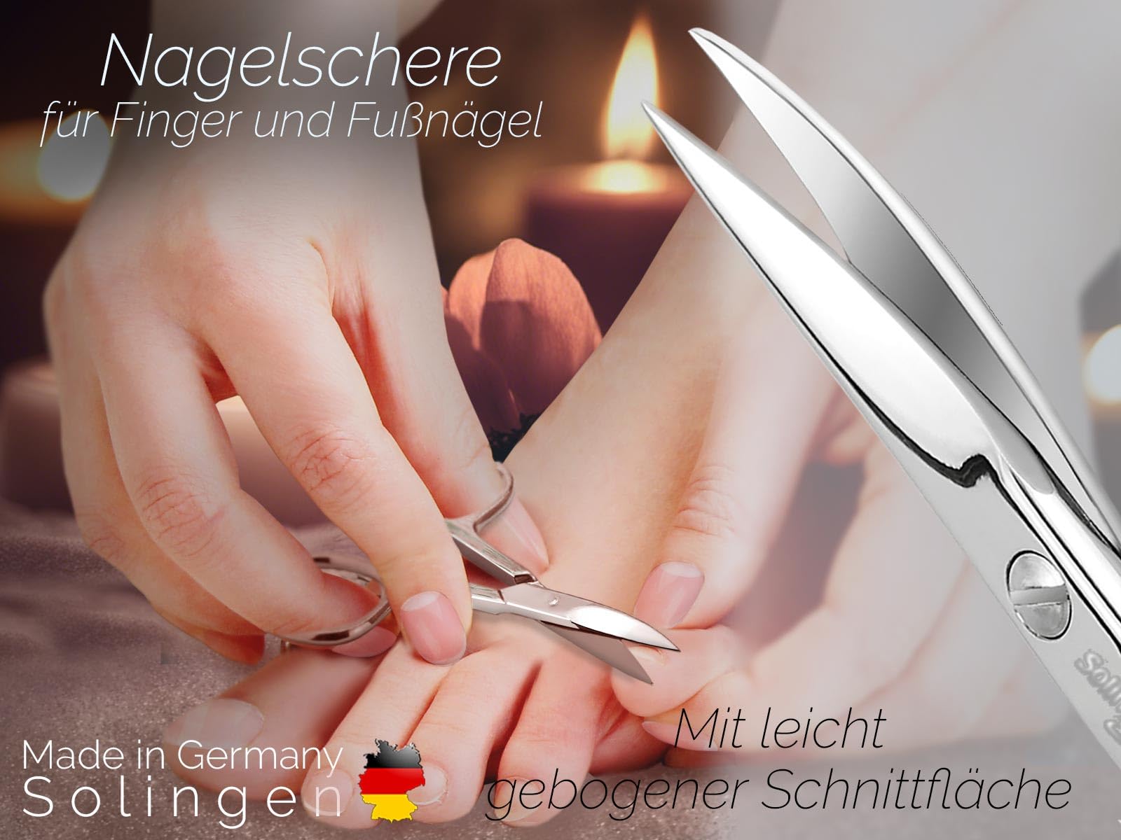 Nagelscheren Set aus Solingen Nagelschere und Hautschere - Made in Germany Set für präzise kürzen an Fingernagel Fussnagel und Nagelhaut mit Etui