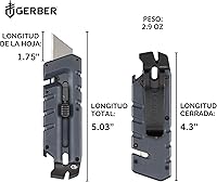 Vista 6 de Gerber Gear Prybrid, Cuchillo de caja retráctil, Cuchillo utilitario resistente con palanca, abridor de botellas y pelacables - Navaja multiusos