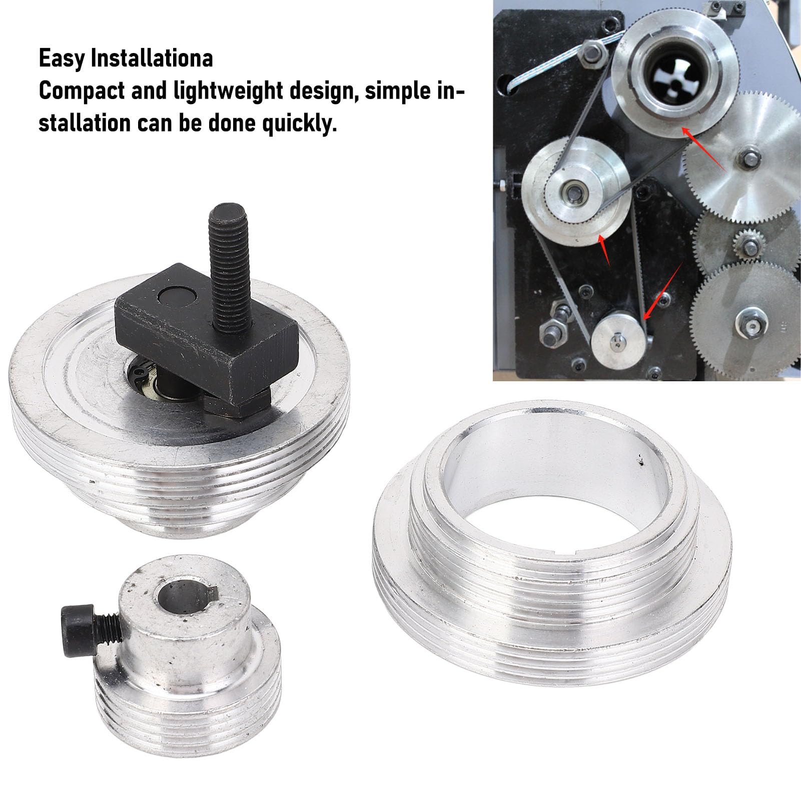 FTVOGUE Polea con Cojinete de Correa para Mini Torno, Polea de Correa con Motor de Aleación de Aluminio para MX-210 WM-210, Funcionamiento Suave y Productividad Mejorada para Tornos 220x400 220x750