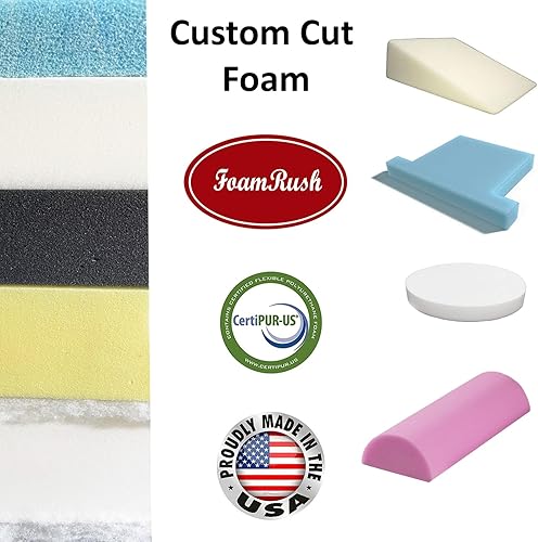 Vista 33 de FoamRush Cojín de espuma para tapicería de alta densidad de 4 x 22 x 24 pulgadas, espuma cuadrada para sillas de comedor, reemplazo de cojín