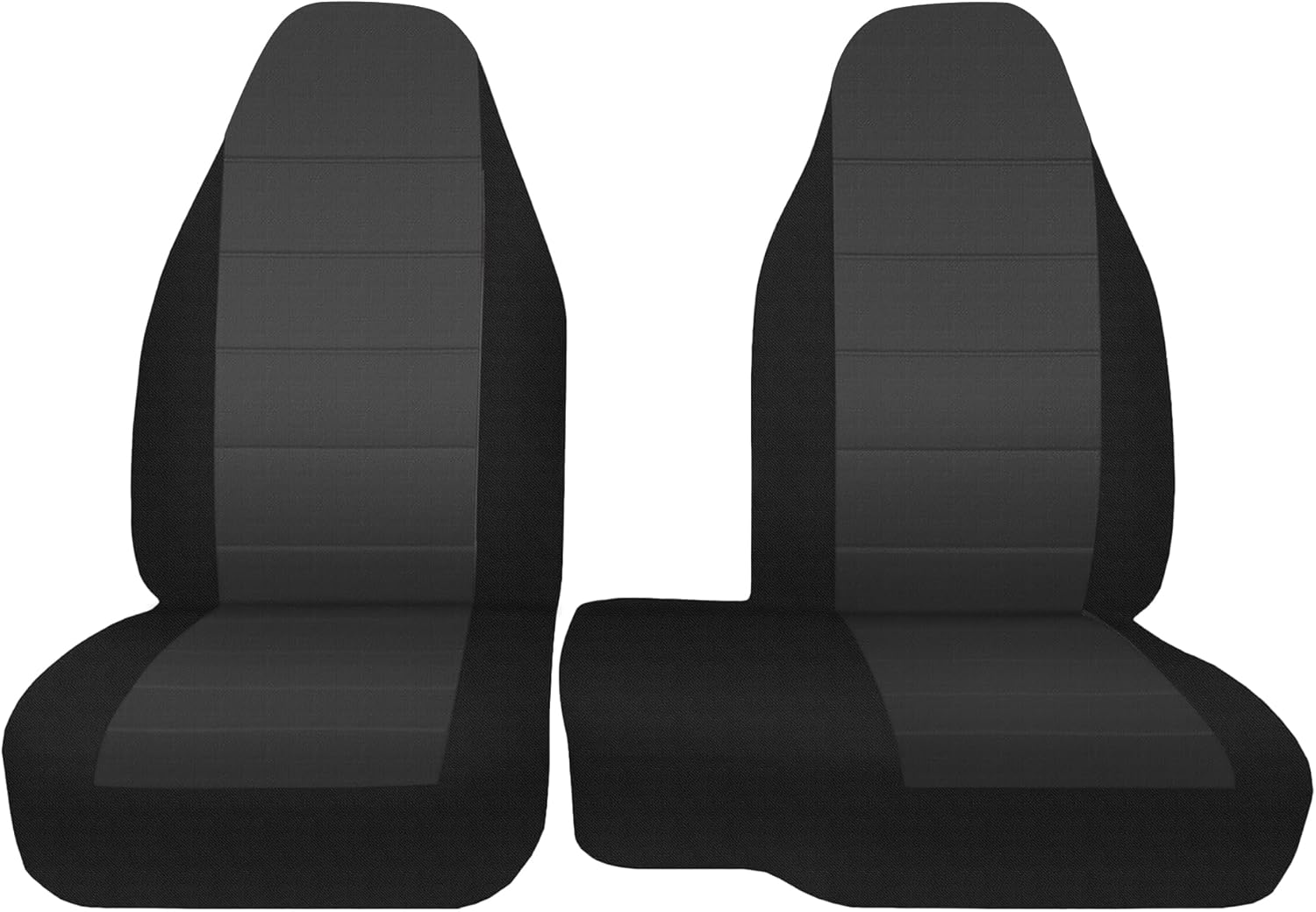 2Pcs 60/40 Cloth High Back Bench Seat Cover Fit for Ford Ranger XLT Front 1998 1999 2000 2001 2002 2003 Without Console Cover Black