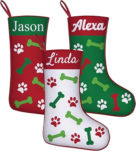 GBVllexuii Medias de Navidad con nombre personalizado en forma de pata de hueso de perro foto personalizada 1 2 3 4 5 medias colgantes de Navidad 1 GBVllexuii Medias de Navidad con nombre personalizado en forma de pata de hueso de perro foto personalizada 1 2 3 4 5 medias colgantes de Navidad 1
