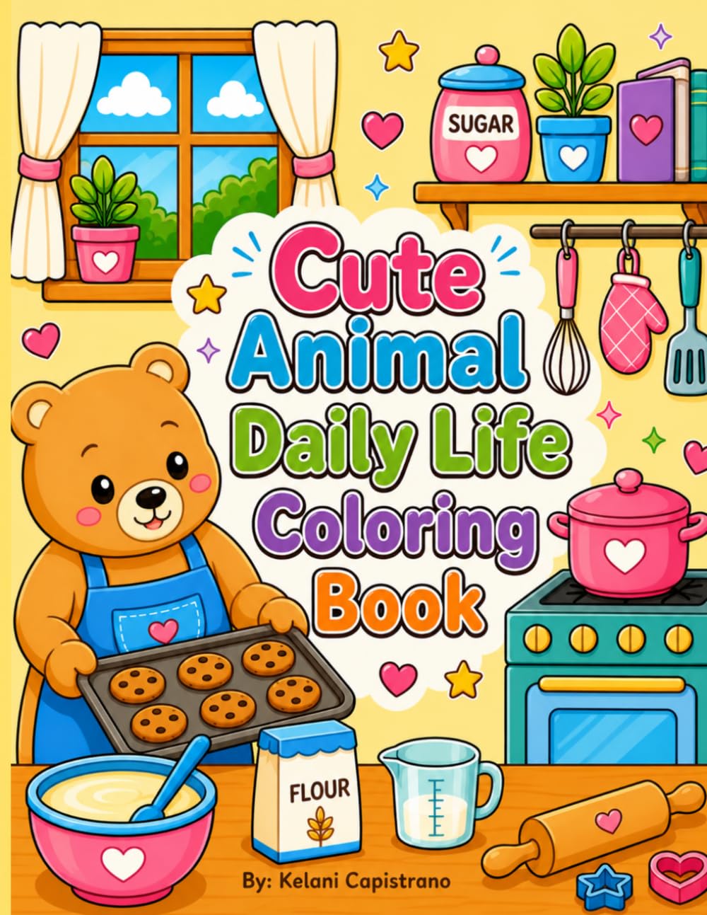 Cute Animal Daily Life Coloring Book