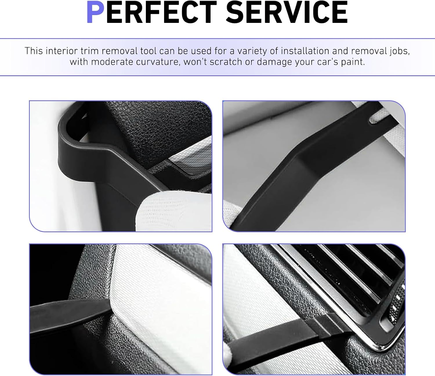 5 PCS Auto Trim Removal Tool Kit, Plastic No-Scratch Pry Tool Kit, Auto Clip Pliers Fastener Remover Set, Universal for Vehicle Dash Radio Audio (Black)