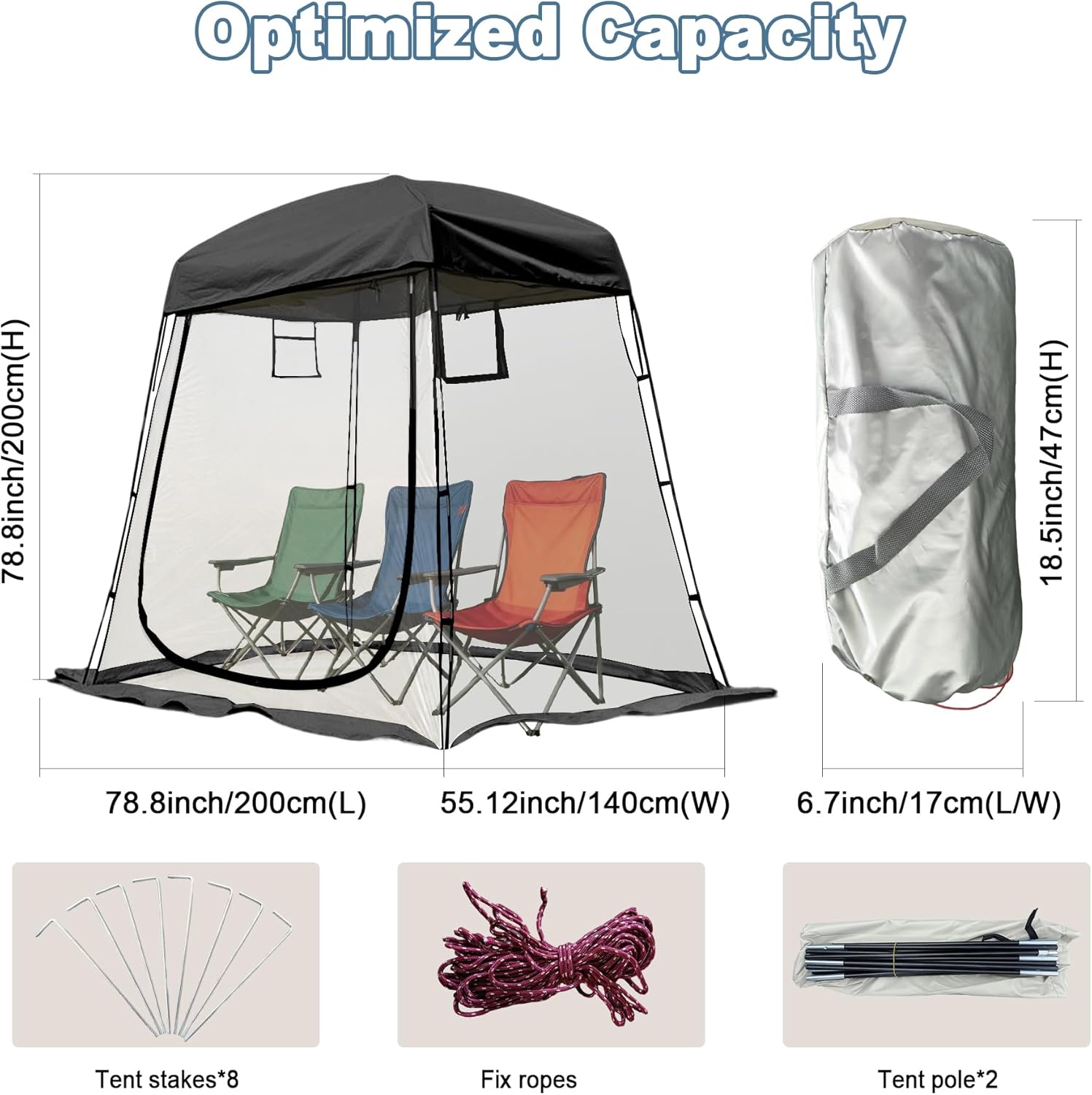 2-3 Person Clear Sport Tent with Extra Rain Cover - Windproof Winter Tent for Ice Fishing, Backyard & Outdoor Sports