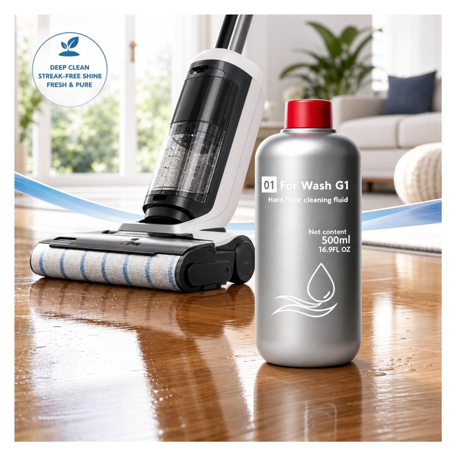 Solución De Limpieza De Pisos De 500 Ml, Líquido Limpiador De Pisos For Eliminación Profunda De Manchas Con PH Neutro, Compatible Con Dyson Wash G1 Aspiradora, Pisos Duros De Vinilo(3pcs)