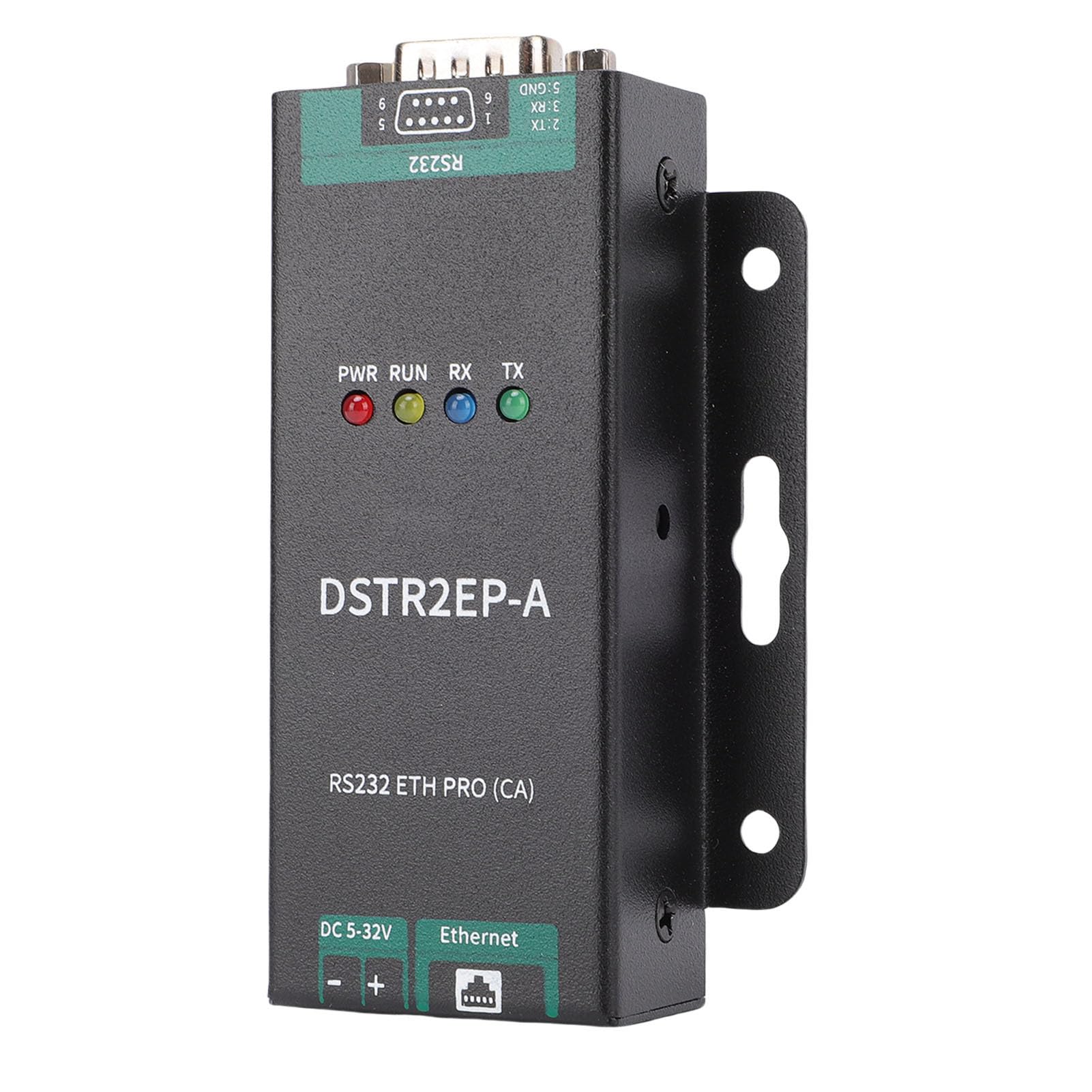 lyrlody Konwerter RS232 na RJ45 Ethernet Moduł Szeregowy na Ethernet ze Stopu Aluminium 300bps do 460800bps Modbus MQTT JSON Bramka do Automatyki Przemysłowej i Zdalnego Monitorowania