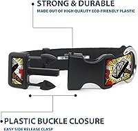 Vista 4 de Marvel Comics - Collar para mascotas, collar de perro, hebilla de plástico, martillo Thor, rojo, amarillo y blanco, de 15 a 24 pulgadas, 1.0