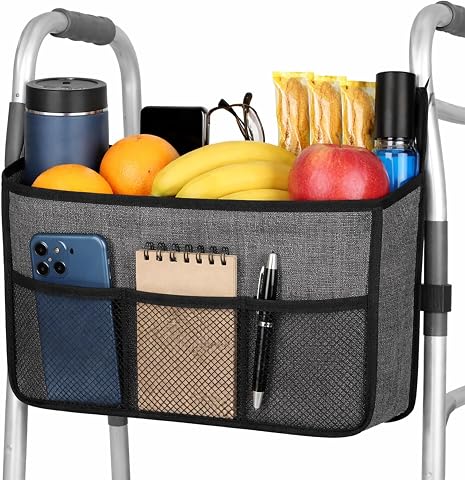 Vive Walker Basket - Walker Bag w/Cup Holder for Seniors,...