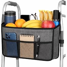 Vive Walker Basket - Walker Bag w/Cup Holder for Seniors, Adults