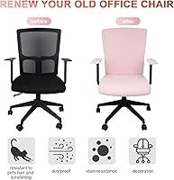 Vista 5 de Tallew Juego de 4 Fundas para Silla de Oficina, Fundas Universales Elásticas para Computadora, Fundas Protectoras Estirasbles para Asiento de Silla