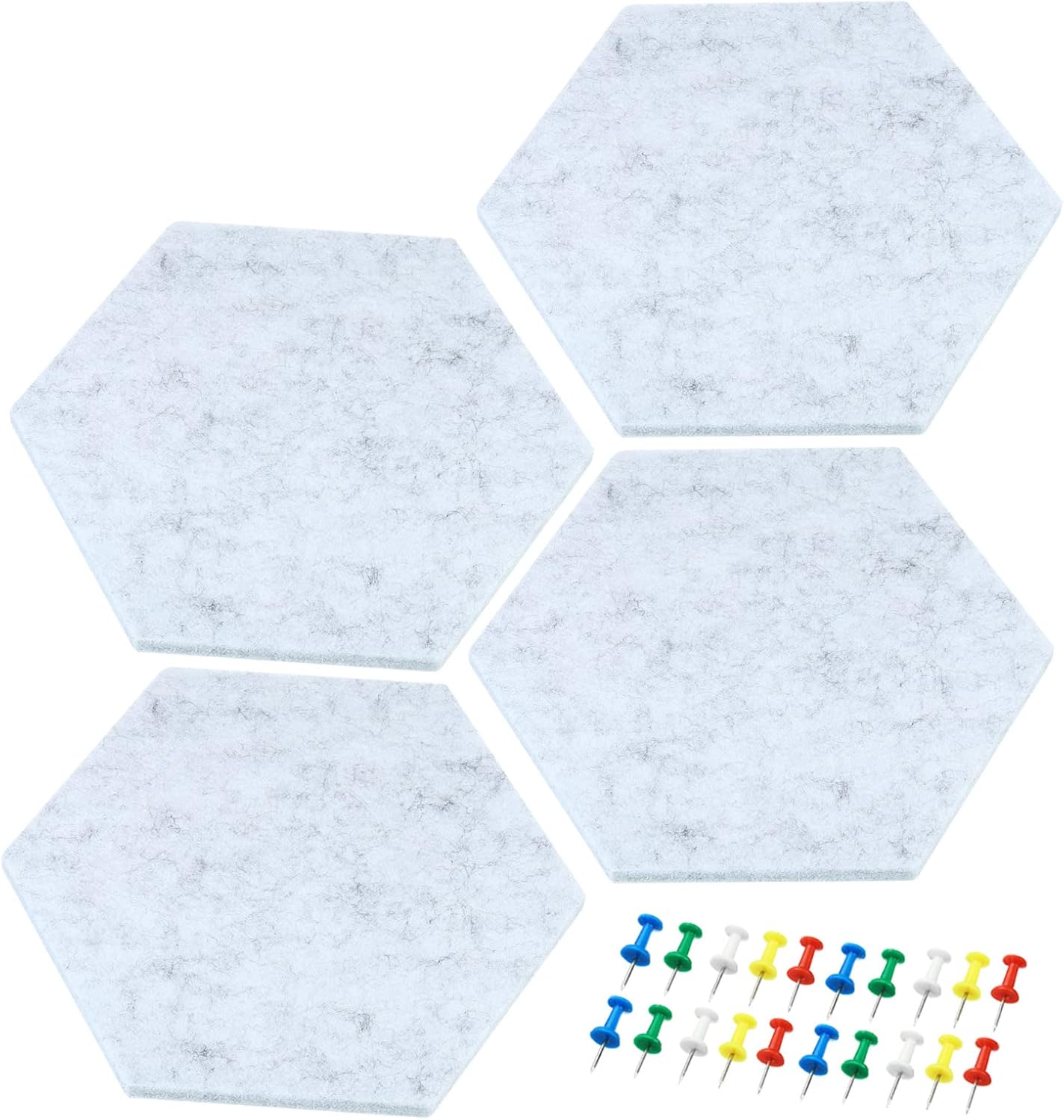 PATIKIL Hexagon Felt Board Tiles, 4 Pack Self Adhesive Wall Bulletin