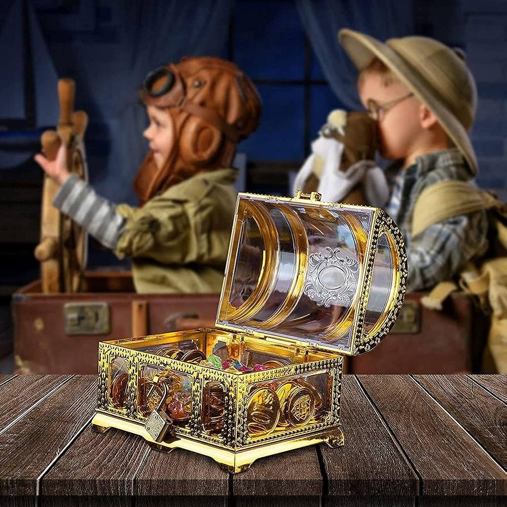 Amazon｜海賊 宝箱 セット 鍵付 海賊宝箱ボック 宝物コレクション収納