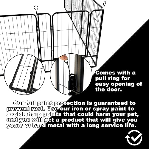 Miniatura 3 de Parque infantil para perros, 24, 32, 40, 48 pulgadas (alto), valla para mascotas al aire libre, para campamento de caravana, valla de jardín para