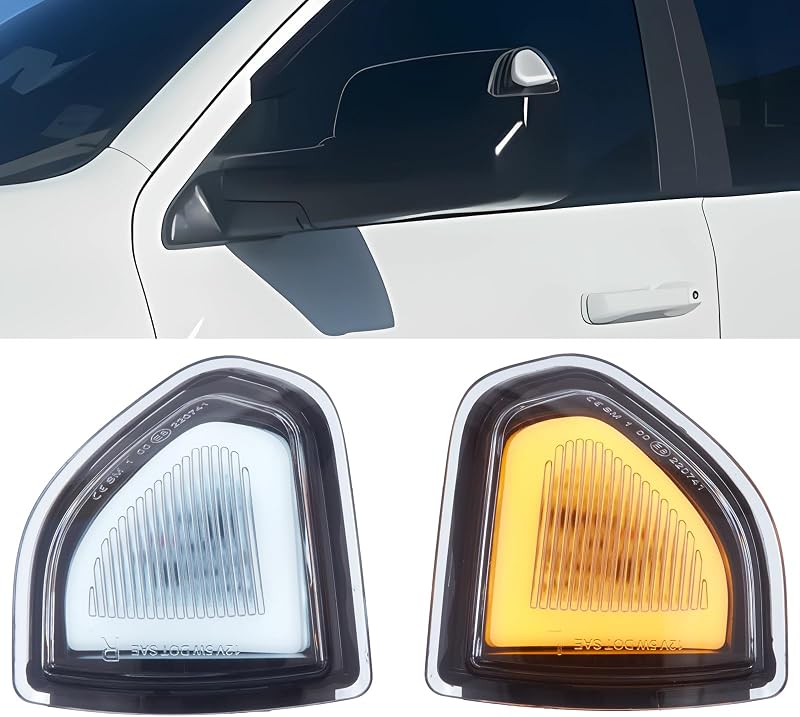 Luzes de direção LED para retrovisor Dodge Ram autboom com DRL – Par