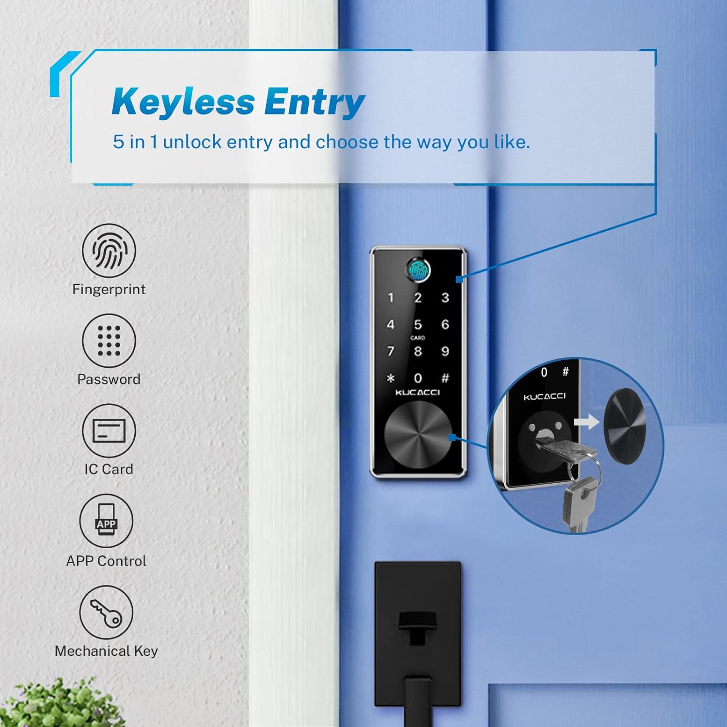 Product Deal KUCACCI Smart Deadbolt Lock with Keypads,Biometric Electronic Door Lock,Keypad Door Lock,Fingerprint Door Lock Advanced Digital Auto Door Front Lock,Keyless Entry Door Lock for Home Office (Silver)