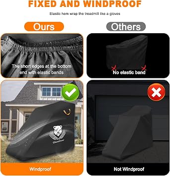 ClawsCover Treadmill case, waterproof, dustproof, running machine cover, exercise equipment, windproof shrink drawstring for home and gym, indoor and outdoor, and protector with air holes