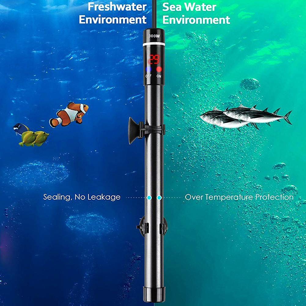 Angzhili 50-500W Aquarium Heater,LED Display Submersible Titanium Fish Tank Heaters Thermostat with External Thermostat Controller (300 W) - Image 2