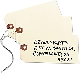 AVERY - Wired Shipping Tags, Size #6 - 5-1/4" x 2-5/8", Manila, 1000/Box AVE12606