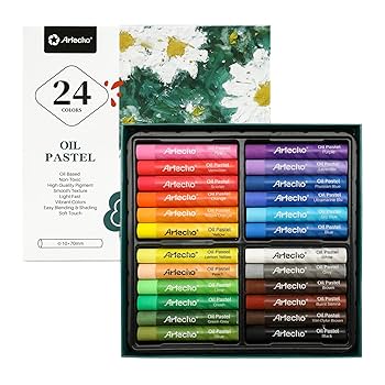 オイルパステル画「見守り」 ずっと気になっていたオイルパステルを購入してみました🎨絵の具