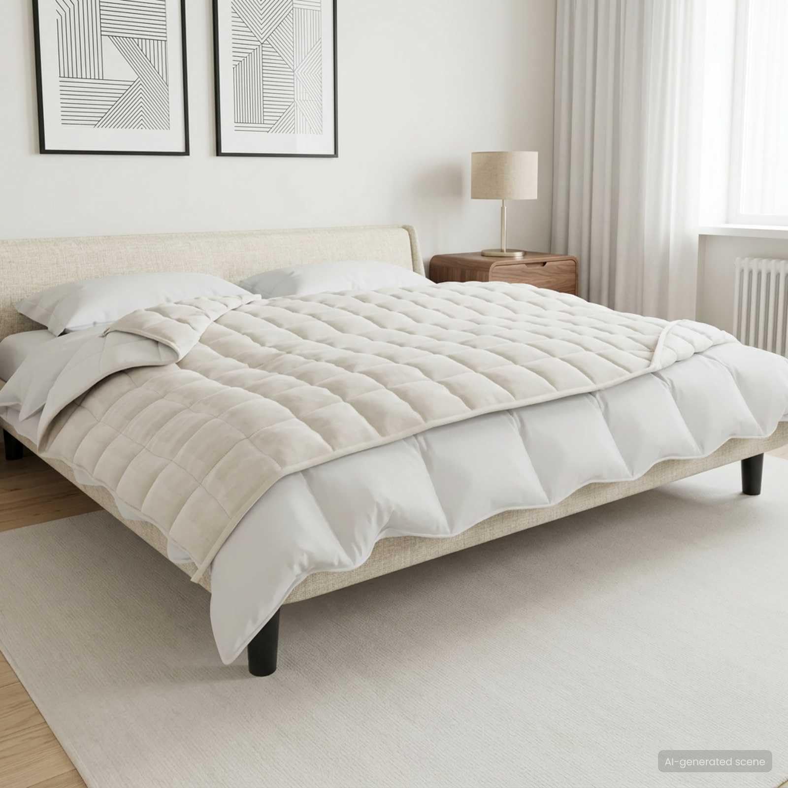 vidaXL Manta con Peso Blanco 150 x 200 cm 11 kg 100% Algodón 205T