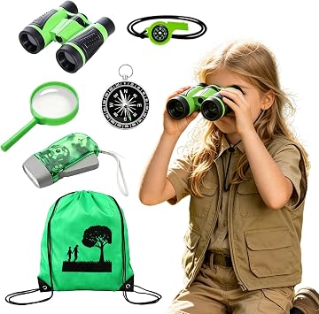 Explorer Costume Kids, 6 Pcs Explorer Kit with Abundant Accessories, Green