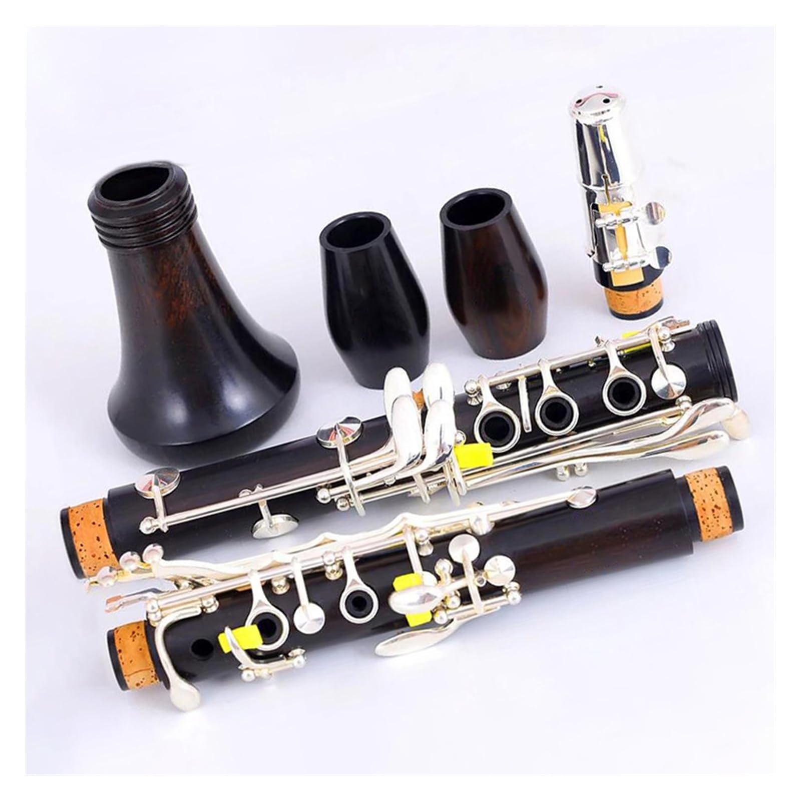 17 Tasti Corpo Tubolare In Ebano Tono Sib Clarinetto Chiavi Placcate Argento Strumenti Per Clarinetto Con Custodia Clarinetto per Principianti