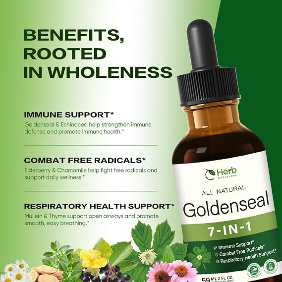 Health Supplement w/Goldenseal Extract for Immune Support,2oz | Combat Free Radicals & Respiratory Health Support.