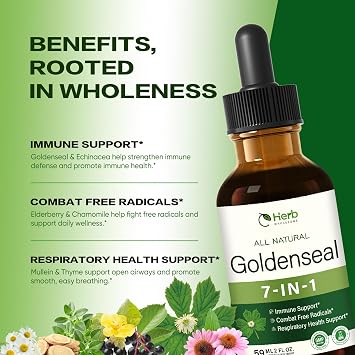 Health Supplement w/Goldenseal Extract for Immune Support,2oz | Combat Free Radicals & Respiratory Health Support.
