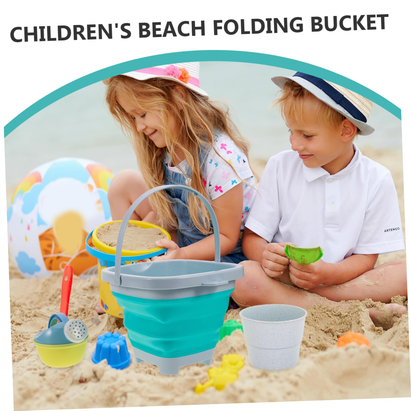 Gatuida Juguetes de Playa con Cubos Palas y Rastrillos Plegables Niñas para Vacaciones de Verano la Playa Aire