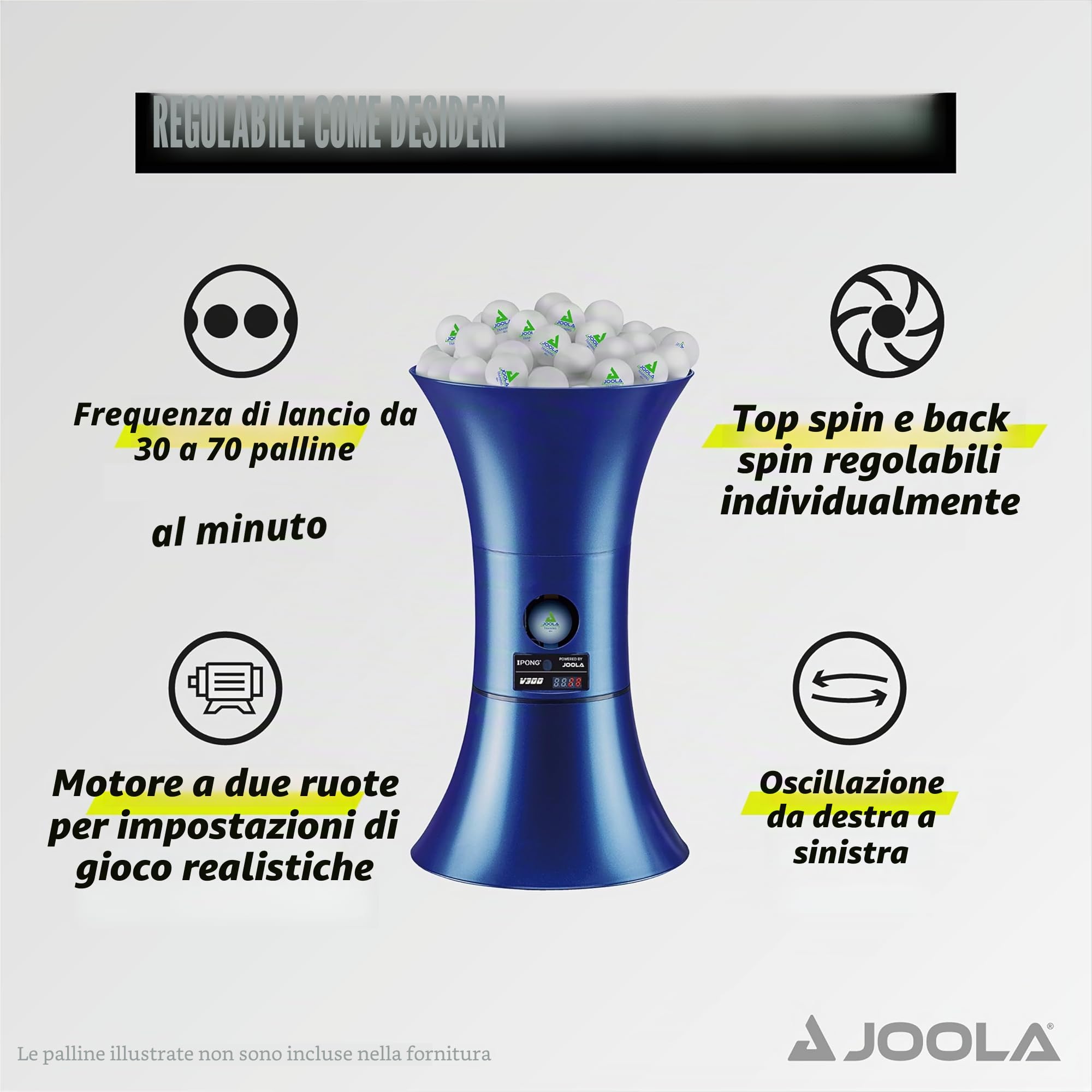 Joola iPong TT Buddy V300 Robot da Ping Pong, Blu