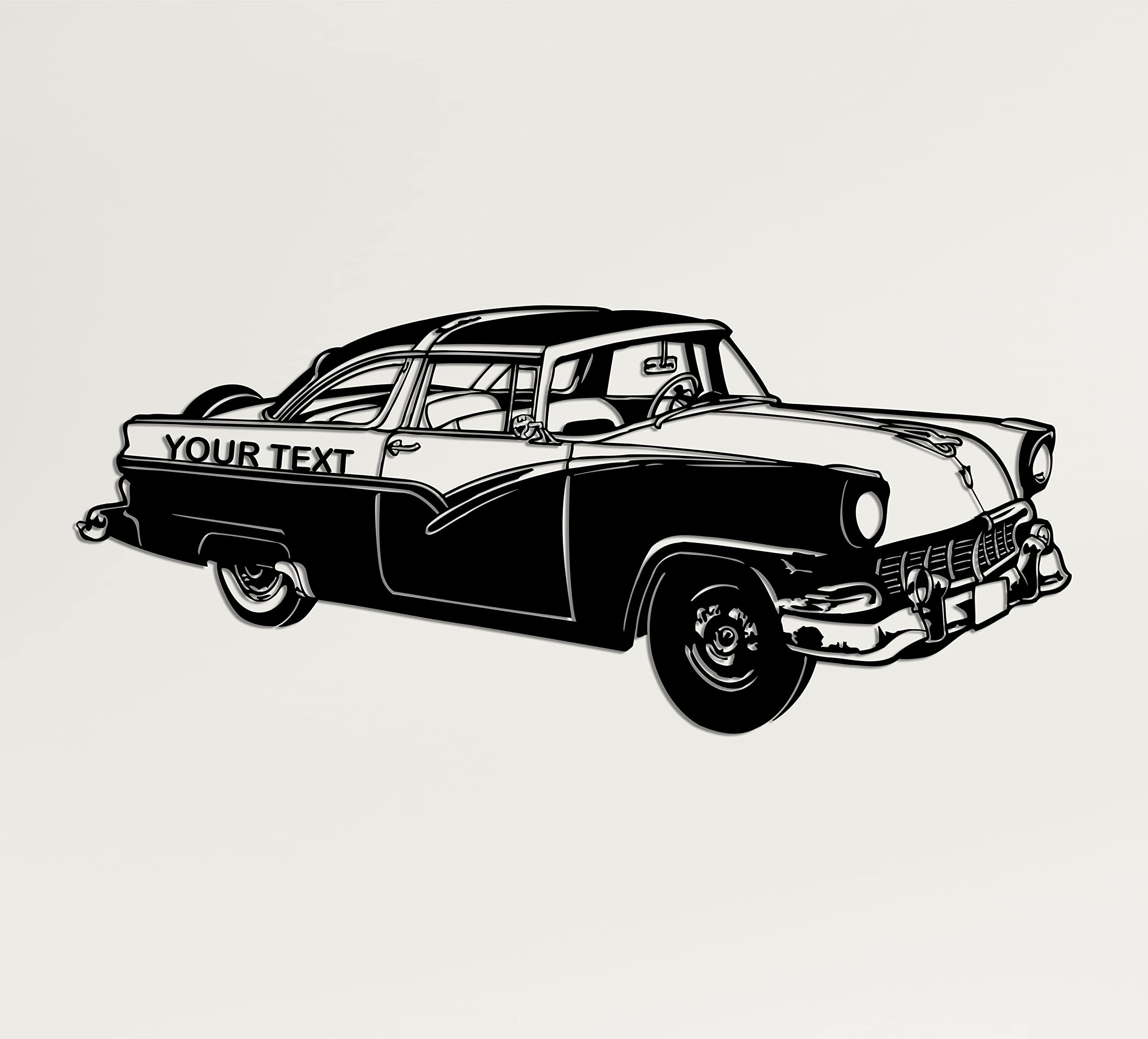 DEKADRON Decoración de pared de metal, arte de pared de coche vintage, decoración clásica de pared de metal para coche, decoración de oficina en casa, escultura de pared de metal, colgantes de pared