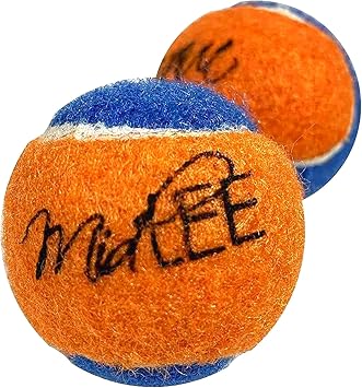 Midlee Squeaky Mini Tennis Ball for Dogs 1.5- Pack of 12 (Orange/Blue)