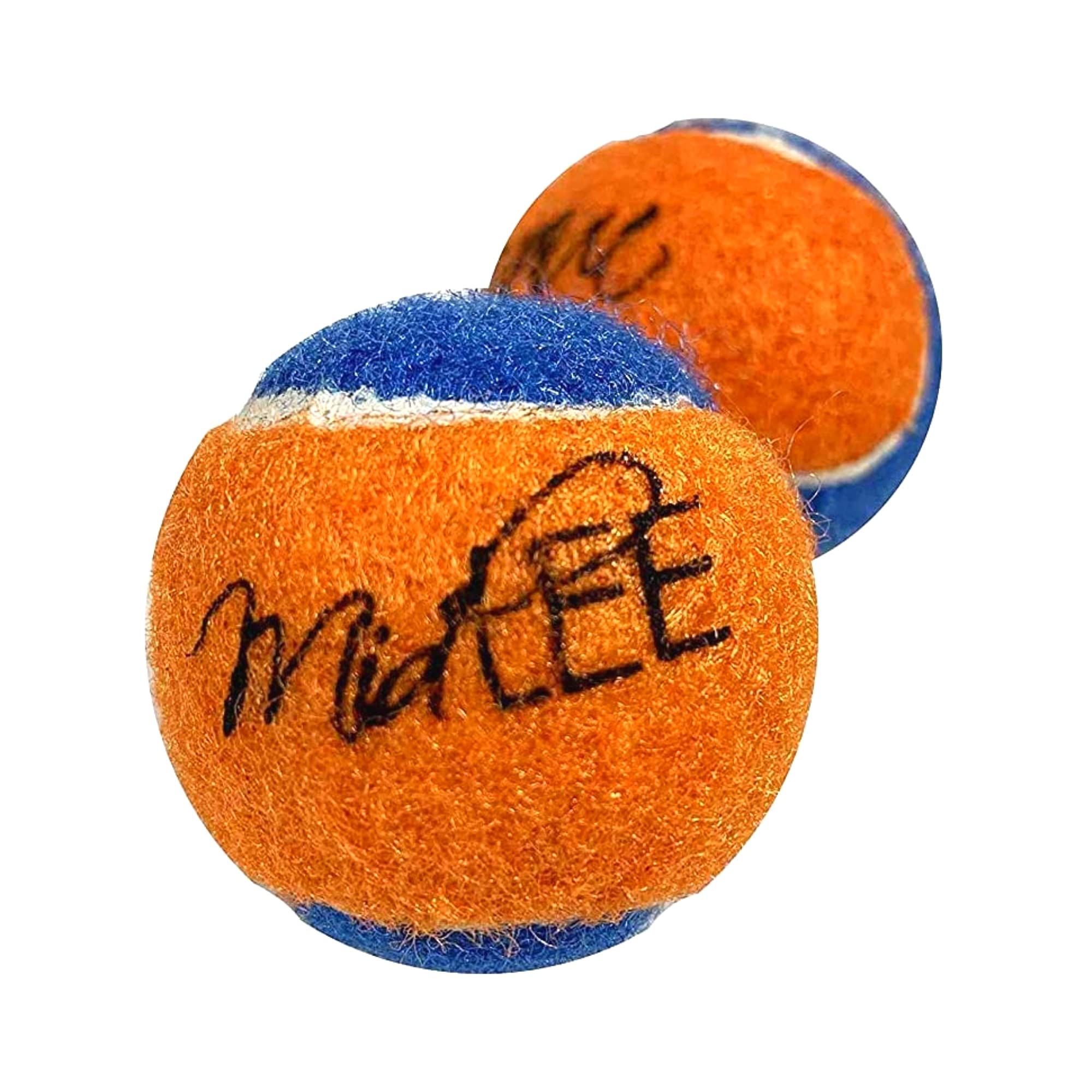 Squeaky Mini pelota de tenis para perros, Juguete para perro de 1.5 pulgadas, paquete de 12 (naranjaazul)