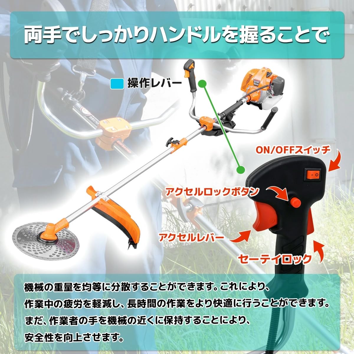 刈払機 草刈機 排気量大きめ Amazon.co.jp: エンジン刈払機 排気量52cc 草刈り機 エンジン式